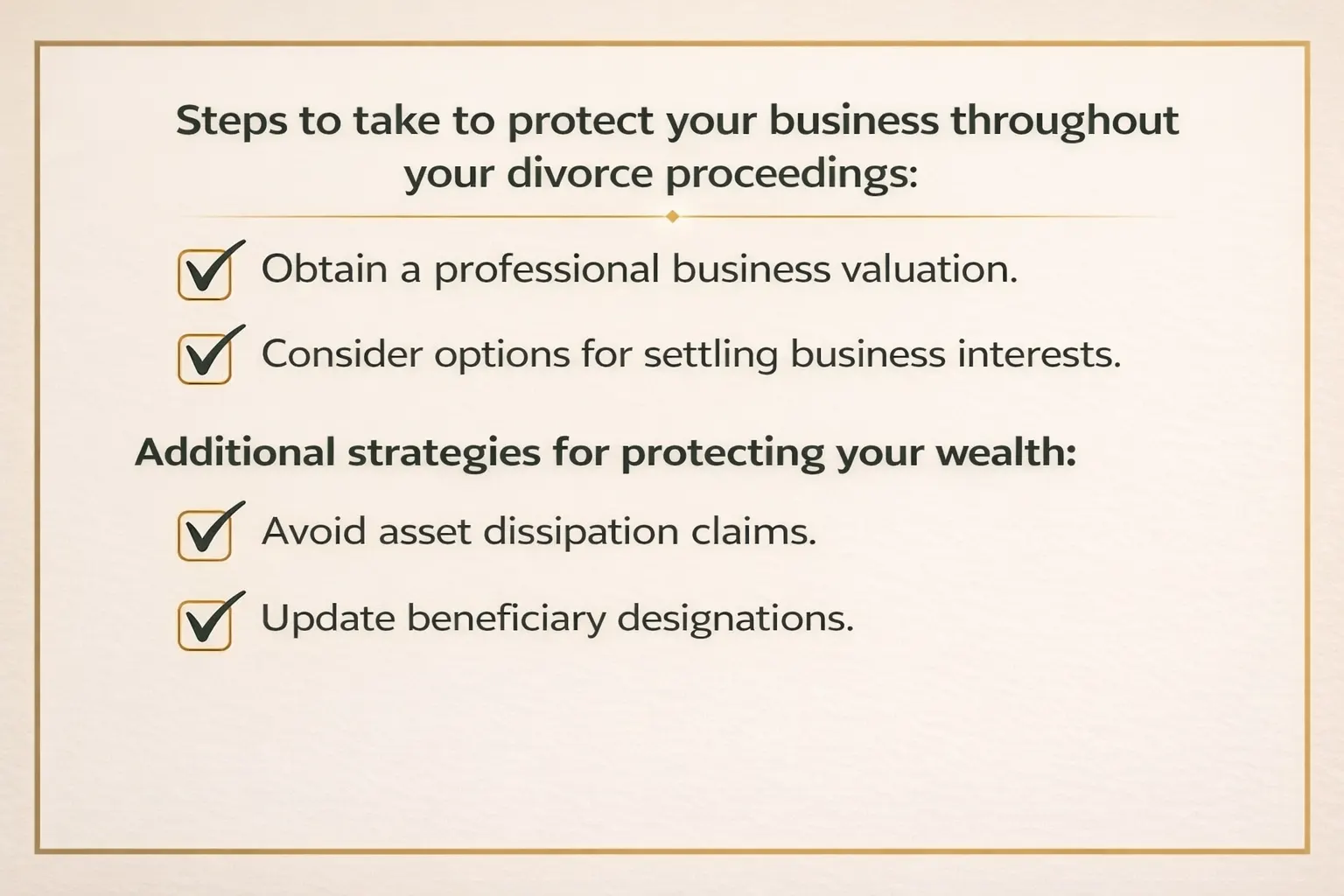 Necessary & Additional Steps To Protect Assets from Divorce